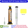 MECHANIC SU7 Yellow Color 3-Second Dry UV Solder Mask Ink for PCB Repair, Ultra-Fast Curing & Long-Lasting Protection by Electrica. 