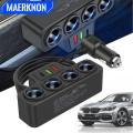 4-in-1 Car Cigarette Lighter Splitter 120W – USB Charger + Dual Socket + Voltage Display. 