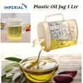 AZ - 1 Liter - Transparent Plastic Oil Container - Cooking Oil Jug with Colorful Plastic Cap & Pour Hole - High Quality - Portable - Washable - Cooking oil Dispenser - Canister - Random Colors. 