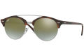 Ray-Ban Clubmaster Double Bridge Acetate Havana Frame Green Gradient Mirror Lenses-RB4346-62519J-51. 