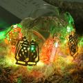 Islamic Eid Ramadan Decor 10 LED String Light Golden Home Fanoos Lantern Batter. 