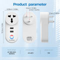 Clopal Wifi Smart Socket 3 Pin Plug with USB EU US UK Outlet Adapter Charging Voice Timing Smart Life App Electrical for Google Home Alexa. 