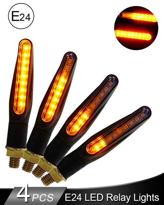 AUXITO 4Pcs Universal Motorcycle LED Turn Signals – Smoked Lens, Amber Light, IP67 Waterproof - View #4