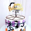 Happy Halloween Acrylic Cake Topper Cake Golden Silvery Letters Resuable Topper Cupcake Dessert Decor Supplies. 