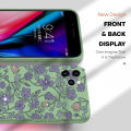 Hontinga for Honor X6A Back Cover Purple Flowers Phone Case Square Soft Liquid Silicone Mobile Cover. 