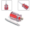 Mini 2 Way Interchangeable Screw Driver 38mm 2 in 1 Compact Stubby Size Screwdriver Flat Slotted Phillips Head Pemutar. 