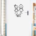 Cartoon Boy Girl WC Restroom Toilet Door Wall Sticker Washroom Decal Home Decor. 