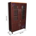 6x4 Feet Wooden Four Door Showcase Cupboard -Brown wardrobe Cabinet safe almari book shelf Kitcher. 