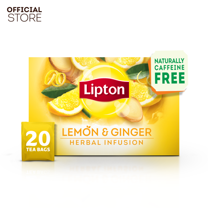 Lipton Herbal Infusion - Lemon & Ginger Tea - 20 Envelope Teabags