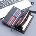PU Leather Balebaily Long Wallet – Card Slots, Zippered Phone Compartment, ID Window, and Dual Ticket Pockets. 