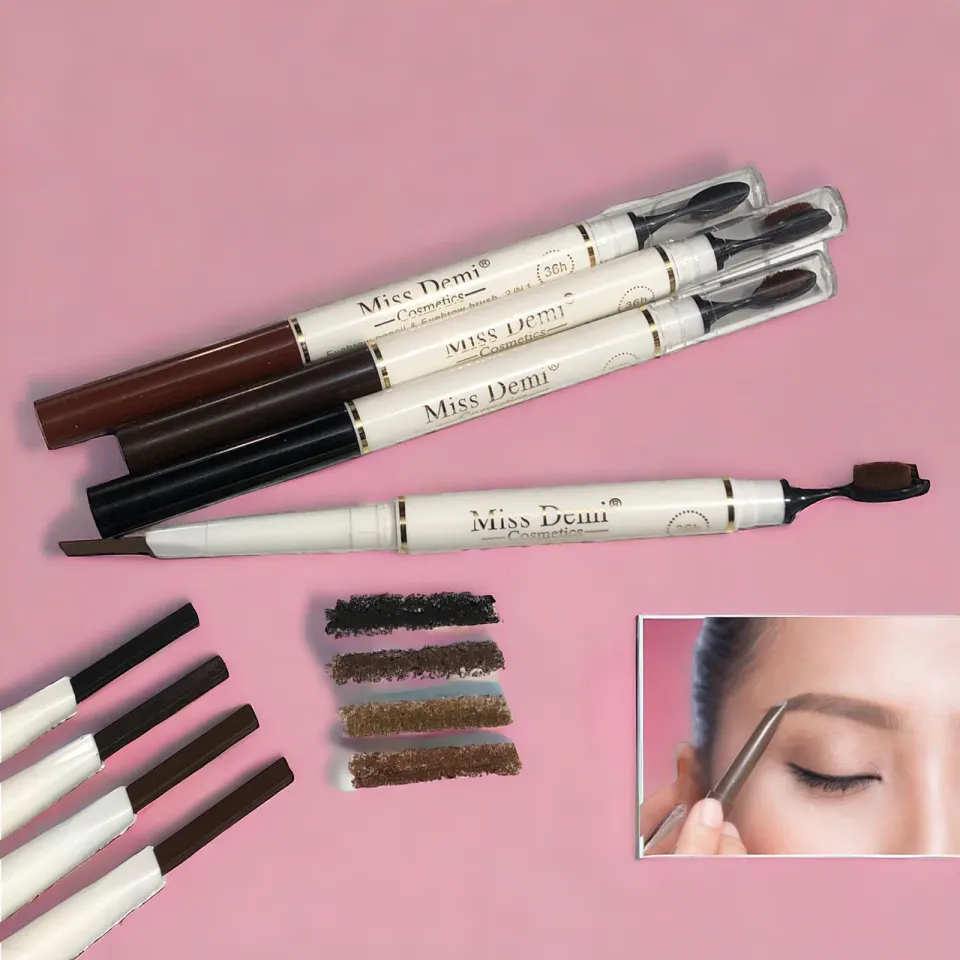 Eyebrow  Pencil  with  brush Long Lasting  available in 4 colours