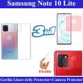 Samsung Galaxy Note 10 Lite Unbreakable Gorilla Glass Premium High Quality Tempered Glass Screen Protector + Back Clear Jelly Protector Soft Film Protection Hydrogel Film Protector + Back Camera 9H Gorilla Flexible Protector For Note 10 Lite. 