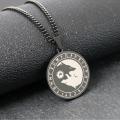 【IKE】Stainless Steel Viking Necklace Odin Wolf Head Sun Moon Rune Pendant Necklace Titanium Steel Vintage Viking Logo Necklace. 