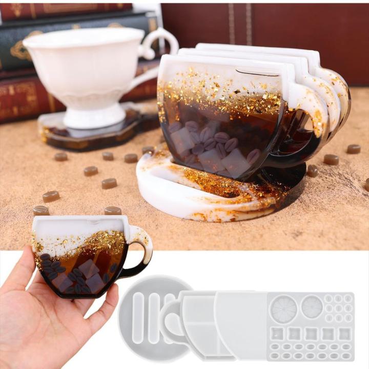 DIY Art Craft Coasters Coffee Coaster Silicone Mold DIY Crystal Resin Mold Mirror Silicone Mold Crystal Epoxy Mold