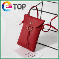 Litchi pattern cover type vertical hanging big iron ring bag summer and autumn new cross-body small bag. 