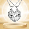 Friendship Necklaces Chain BEST FRIENDS Panda Heart Pendant Necklaces. 