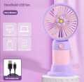 Portable Mini USB Rechargeable Fan Desktop Handheld Big Wind Cartoon Design for Kids Students RV Outdoor Use Electric Plastic. 
