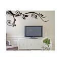 Corner Flower Wall Sticker Black Floral DIY Wall Decor For Living Room TV Sofa PVC Wall Paper  Self Adhesive. 
