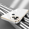 For Itel Vision 1 / Itel P36 Play Back Cover with Lanyard Luxury 6D Plating Frame Shiny Bling Cases Soft Silicone Square Protective Mobile Phone Case for Girls Boy. 