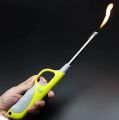 Plastic Adjustable Flame Kitchen Gas Lighter, Refillable with Small Refill Can, Multicolor Pack of 1. 