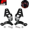 Cafe Racer Style Metal Bracket Headlight Holder For Motorcycle, Head Lamp Holder Headlight Mounting Brackets Fork Fits 35MM-43MM Fork Tubes Universal (Black), Sleek Design, Universal Fitment Eg YBR, Suzuki, Honda Etc - Motex Auto Line. 