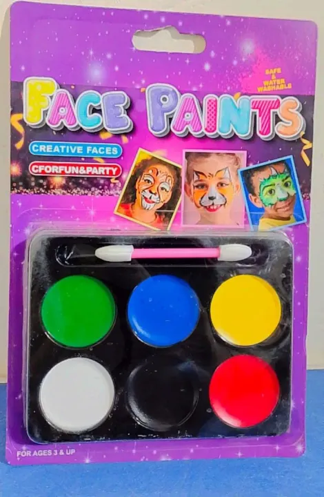 Kids Face Paint Set – 6 Color Safe & Washable Face Painting Kit with ...