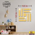 Golden LINES Acrylic Mirror 3D Wall Panels  Art For Living Room, Bedroom and Bathroom - Gifts Art. 