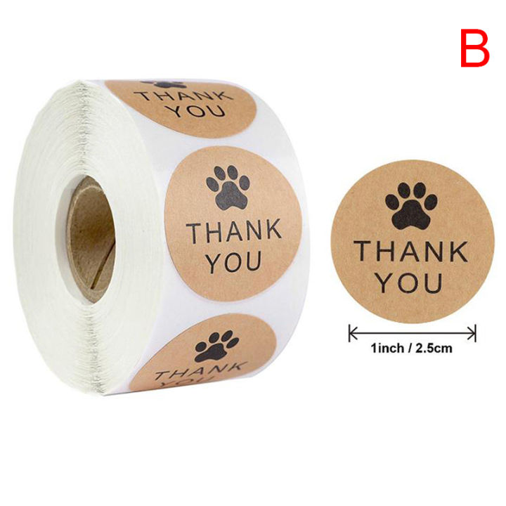 500pcs Thank you for your order Kraft Sticker Handmade Packaging Seals ...