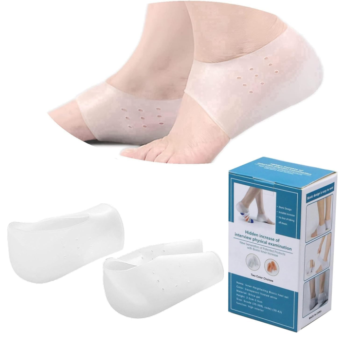 Invisible Height Lift Half Socks & Silicone Gel Heel Insert Pads - Image 1