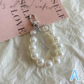 Lovely Bowknot Pearl Hoop Keychain Pendant Backpack Decoration Charm Jewelry BAWEI. 