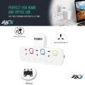 TOBO Multi Plug Extension Board and Wall Socket Extension Wall Mounted High Quality with USB Socket for Mobile Charging Travel Adopter with ON/OFF Buttons. 