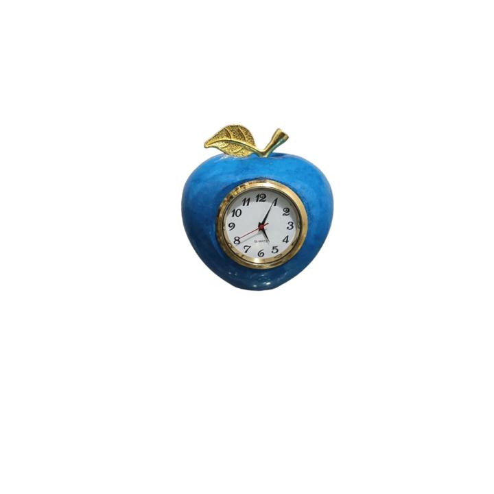Marble Clock, Apple Clock, Clock, Mini Apple Clock, Marble Decoration Clock.