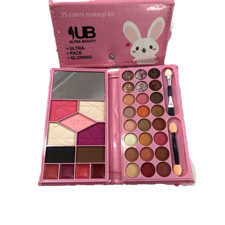 Ultra Beauty UB Face Glowing Kit With 35 Colors Eye Shadow Wallet Makeup Kit All In One Kit Best Quality Original All In One Makeup Palette 8 in 1 Master Pallet