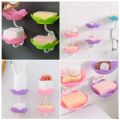 Wall- Mounted Drain Soap Box  Flower Shaped Soap Tray. 
