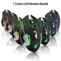 Free Wolf X8 Silent 2.4GHz 2400DPI 6 Keys Wireless Optical Mouse USB Receiver. 
