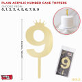 Acrylic Number Cake Topper With Crown 0 1 2 3 4 5 6 7  8 9 Numbers Caketopper, Gold No. Cupcake Toppers For Birthday Cake, Anniversary Years Cake Topper, Digit Cake Topers, Age Cake Toppers, Party Supplies, Cake Decoration, 1st 2nd 3rd Birthday Topper. 