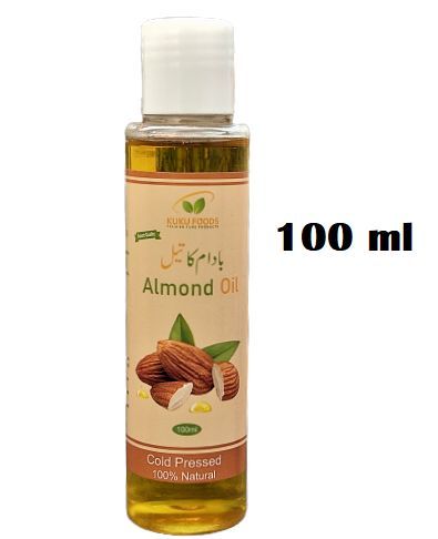 Sweet Almond Oil (Edible) 100ml- Kuku Foods, Badam oil, Unprocessed Sweet Almond Oil, Natural Almond Oil, Cold Pressed Almond Oil,  Pure Almond Oil, Organic Almond Oil, Badam Ka Tel