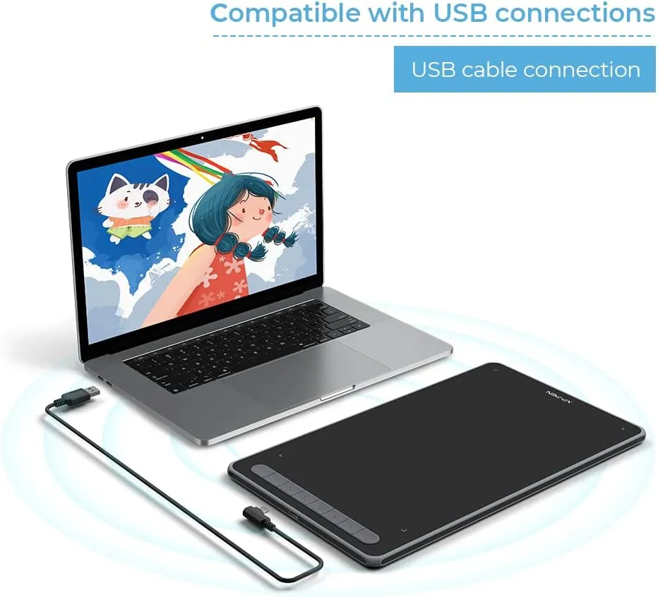 XP-PEN Deco L Drawing Tablet- 10x6” Computer Graphic Tablet with