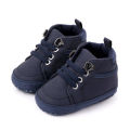 Rytain- Baby Boy Shoes Solid Color PU Leather  With Shoelace Soft Cotton Non-slip Soled Infant Toddler Shoes Sneakers for Boys Girls 0-3 Years. 