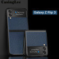 Casinglee For Samsung Galaxy Z Flip3 Phone Case Cross Texture Leather Back Cover for Samsung Galaxy Z flip 3 Phone Anti-knock Cases. 