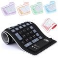 New Portable Silent Foldable Silicone Keyboard USB Wired Flexible Soft Waterproof Roll Up Silica Gel Keyboard for PC Laptop. 