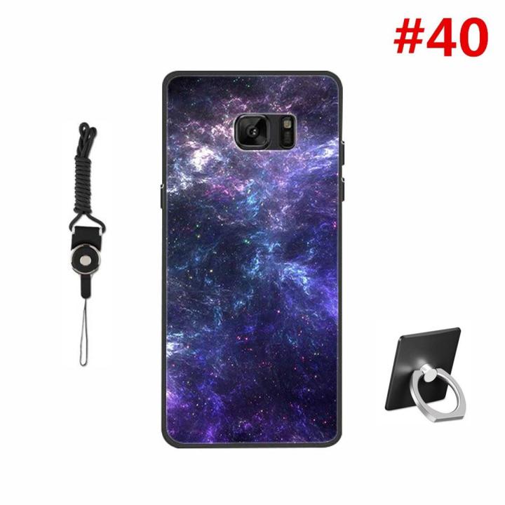 Silicone Tpu Pattern Cover Soft Phone Case For Samsung Galaxy Note Fan Edition / note FE / note 7 Casing lanyard  bracket