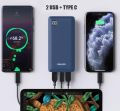 Philips 20000mAh 22.5W Fast Charge and Multi-Output Portable Powerbank - USB and Type-C PD, LED Display - Charge 3 Devices simultaneously. 