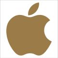 Car Sticker - Apple Logo Die Cut Vinyl Decal Sticker (4", Gold). 