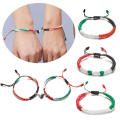 Rope Palestine flag bracelet Handmade Magnetic Flag Palestine Magnetic bracelet Green Black Blue 2pcs Palestine Patriot gift for Casual wear Supporter accessory Friendship bracelet Statement jewelry. 