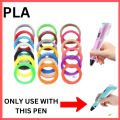 3D PEN FILAMENTS PLA 10 Multicolor Refills for 3D Printing Pen 5 Meter Length Each. 