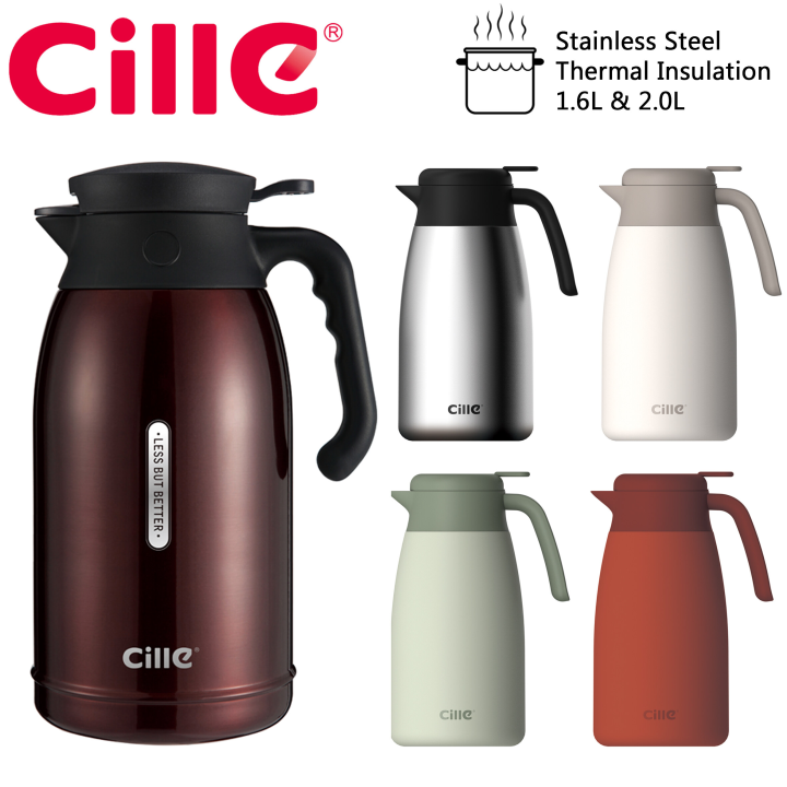 Imported Cille Penguin 1500ml / 2000ml Stainless Steel Insulated Double Wall Thermos Teapot with Handle | Double Wall Vacuum Insulated Thermos for Tea Coffee and Hot Water for Long Time