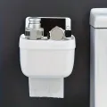 Bathroom Organizer, Plastic Toilet Paper Holder, Self Adhesive Wall Mounted Toilet Paper Box with Tray, Bathroom Supplies Organizer Box. 