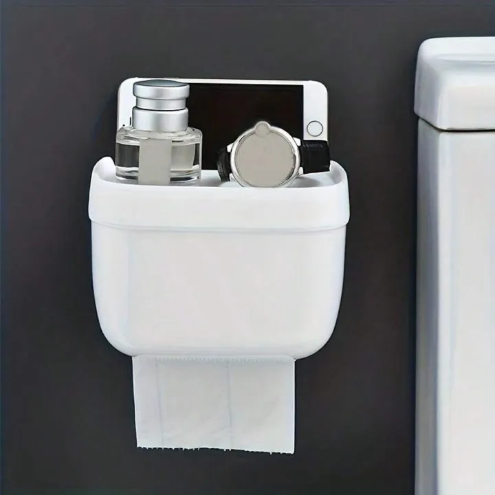 Bathroom%20Organizer,%20Plastic%20Toilet%20Paper%20Holder,%20Self%20Adhesive%20Wall%20Mounted%20Toilet%20Paper%20Box%20with%20Tray,%20Bathroom%20Supplies%20Organizer%20Box%20-%20Image%203