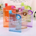 Portable Flat Kettle Fashion Sport Drinking Water Bottle A5 Notebook Paper Cup Frosted Plastic Water Bottle BPA Free 350ML. 
